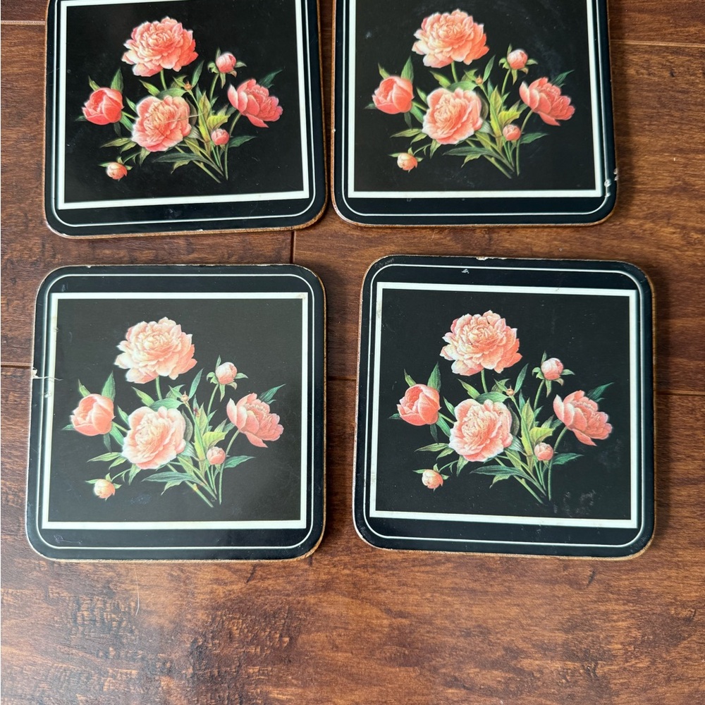 Vintage Floral Coasters Set of 4